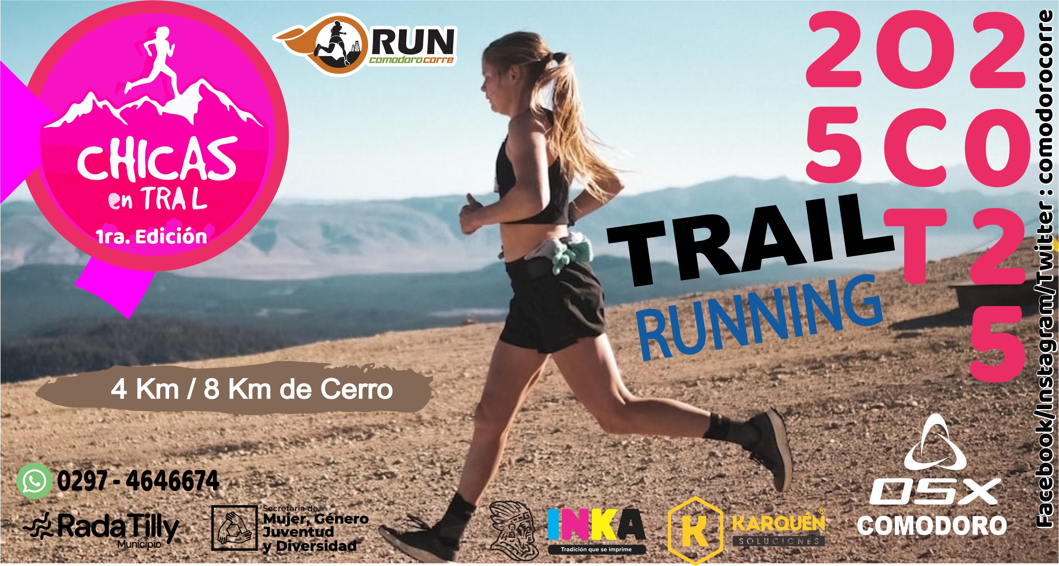 Chicas en Trail 2025 - Eventbrite flyer corrida dia del urbanismo